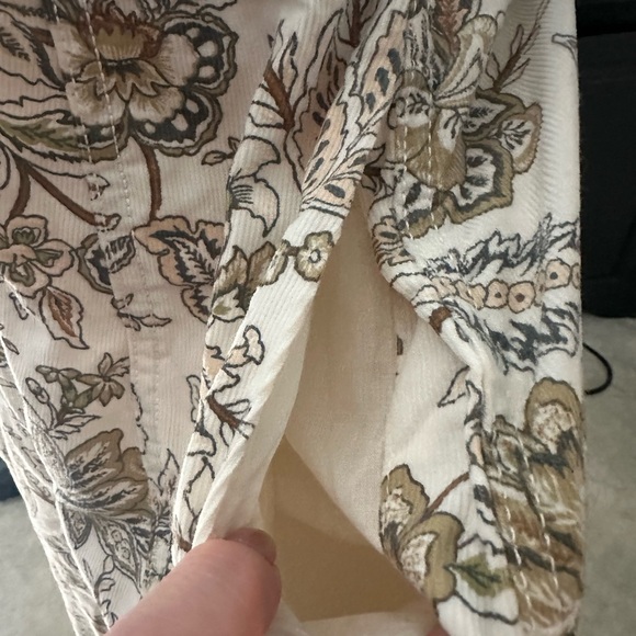 Anthropologie Pilcro fine-waled corduroy floral drop waist dress RUNS SMALL - Picture 7 of 8